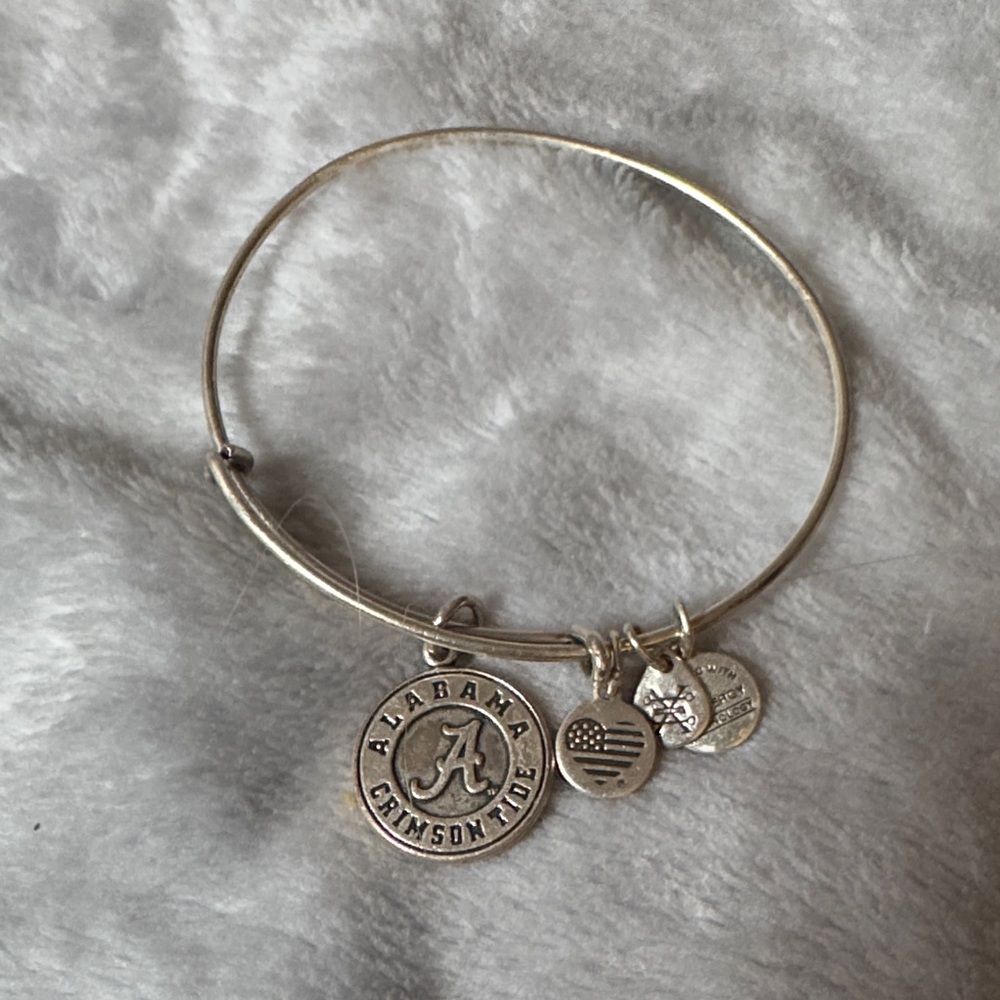 Silver Alabama Crimson Tide Alex and ani Bangle Bracelet